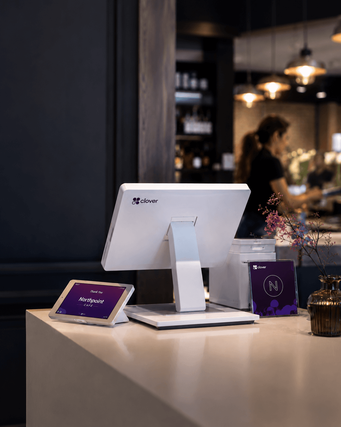 Clover Station Duo on a hospitality counter